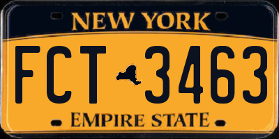 NY license plate FCT3463