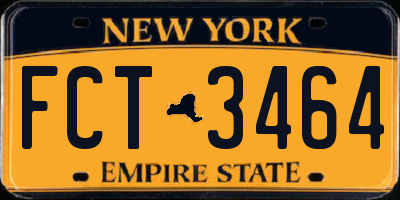 NY license plate FCT3464