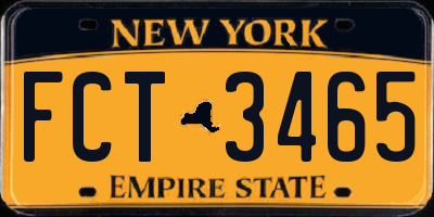 NY license plate FCT3465