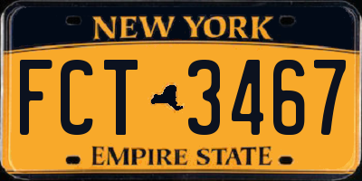 NY license plate FCT3467