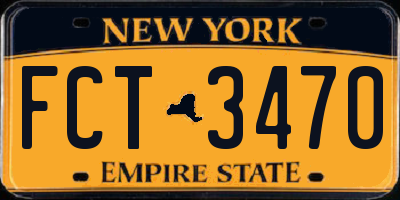 NY license plate FCT3470