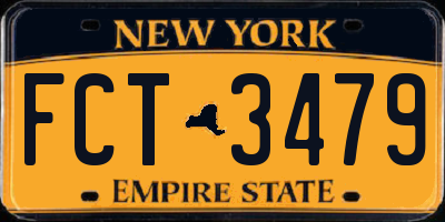 NY license plate FCT3479