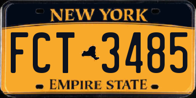 NY license plate FCT3485