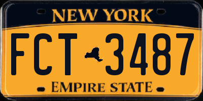 NY license plate FCT3487