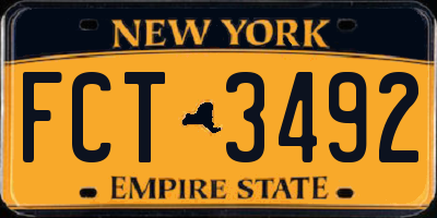 NY license plate FCT3492