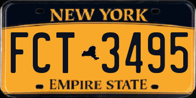 NY license plate FCT3495