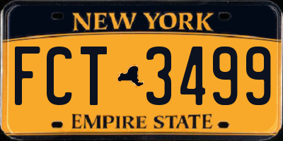 NY license plate FCT3499