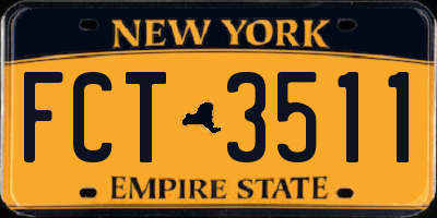 NY license plate FCT3511
