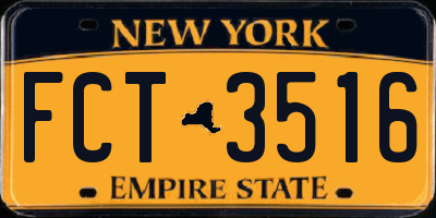 NY license plate FCT3516