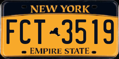 NY license plate FCT3519
