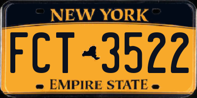 NY license plate FCT3522