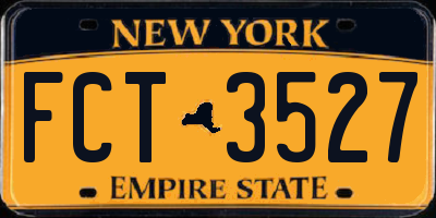 NY license plate FCT3527