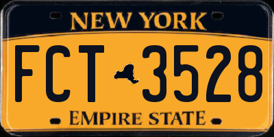 NY license plate FCT3528