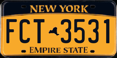 NY license plate FCT3531