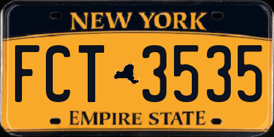 NY license plate FCT3535