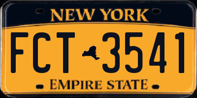 NY license plate FCT3541