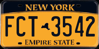 NY license plate FCT3542