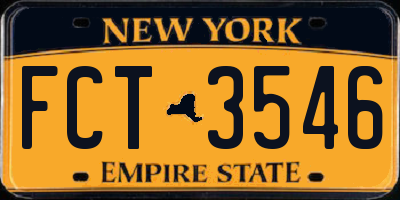 NY license plate FCT3546