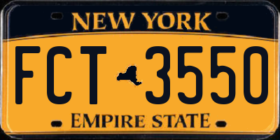NY license plate FCT3550