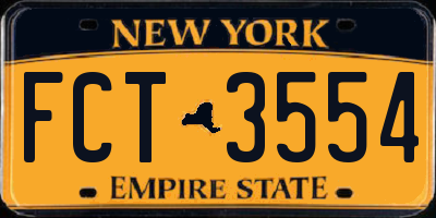 NY license plate FCT3554