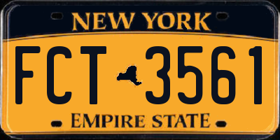 NY license plate FCT3561