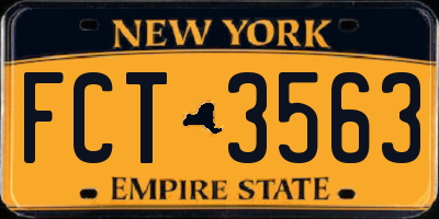 NY license plate FCT3563