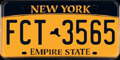 NY license plate FCT3565