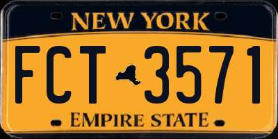 NY license plate FCT3571