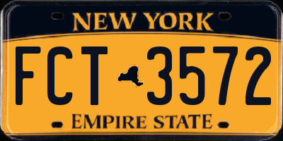 NY license plate FCT3572