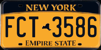 NY license plate FCT3586