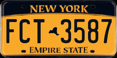 NY license plate FCT3587