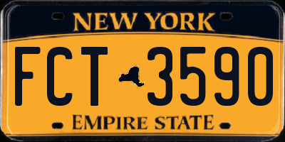 NY license plate FCT3590