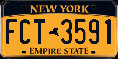 NY license plate FCT3591