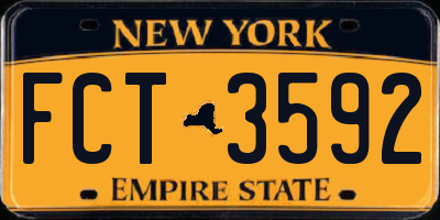 NY license plate FCT3592