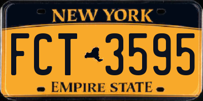 NY license plate FCT3595