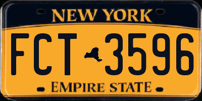 NY license plate FCT3596