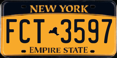 NY license plate FCT3597
