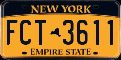 NY license plate FCT3611