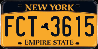 NY license plate FCT3615