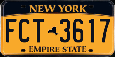 NY license plate FCT3617