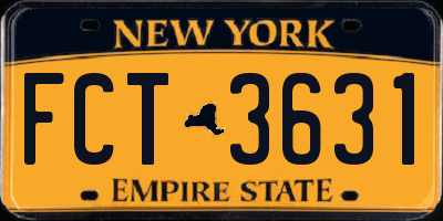 NY license plate FCT3631