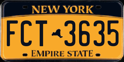 NY license plate FCT3635