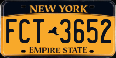 NY license plate FCT3652