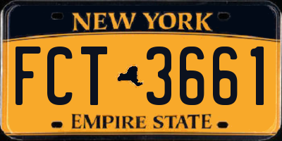 NY license plate FCT3661