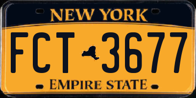 NY license plate FCT3677