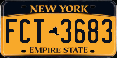 NY license plate FCT3683