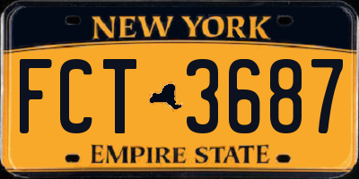 NY license plate FCT3687