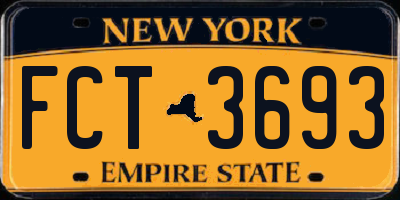 NY license plate FCT3693
