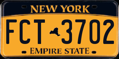 NY license plate FCT3702