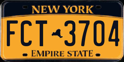 NY license plate FCT3704
